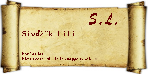 Sivák Lili névjegykártya