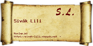 Sivák Lili névjegykártya