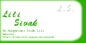lili sivak business card